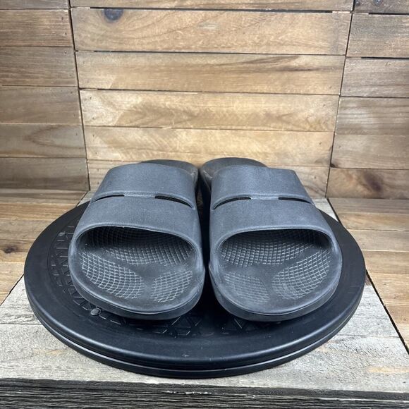OOFOS Ooahh Womens Size US 9 Luxe Slide Black Comfort Slip On Sandals - Picture 2 of 10